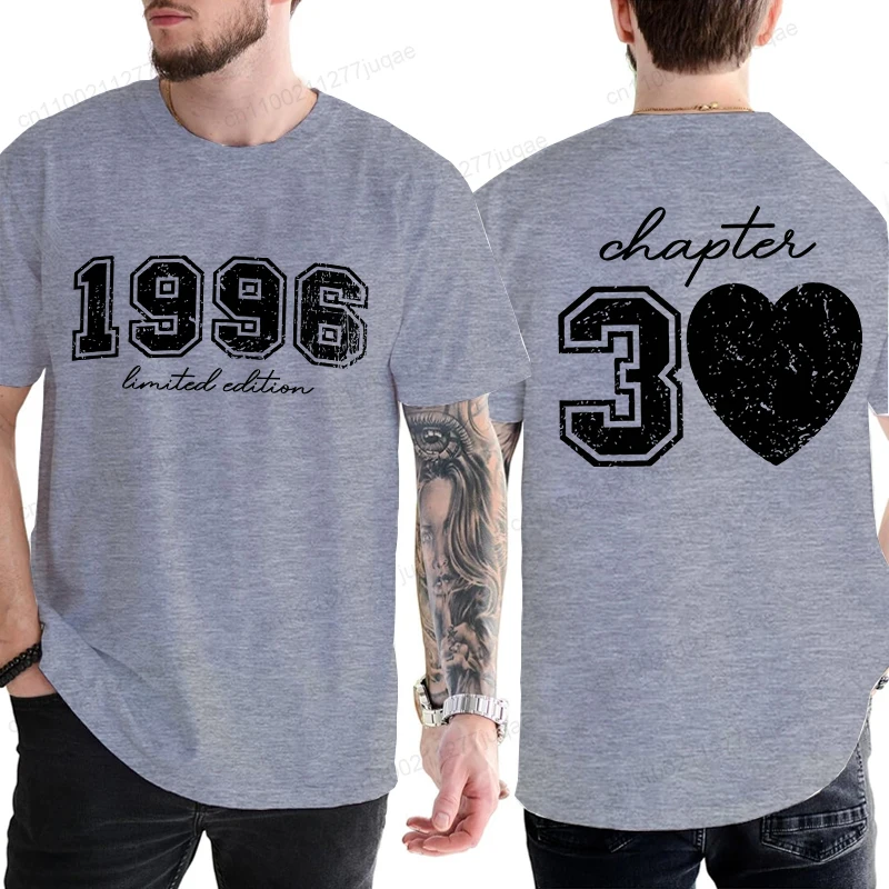 Men's Fashion T-Shirts 30th Birthday Personalized Limited Edition 1996 Printed T-Shirts for Women Men Clothing Short Sleeve Tops