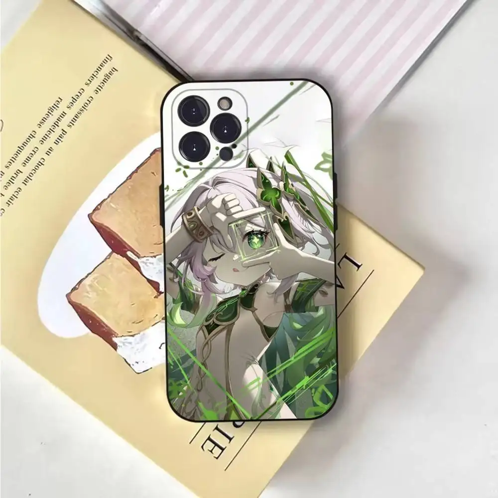 Чехол для телефона G-Genshin Impact Nahida для iPhone 6,17,16,15,14,13,12,11 Plus,Pro Max,XS,X,XR,SE,Mini,8,7,мягкий силиконовый черный чехол