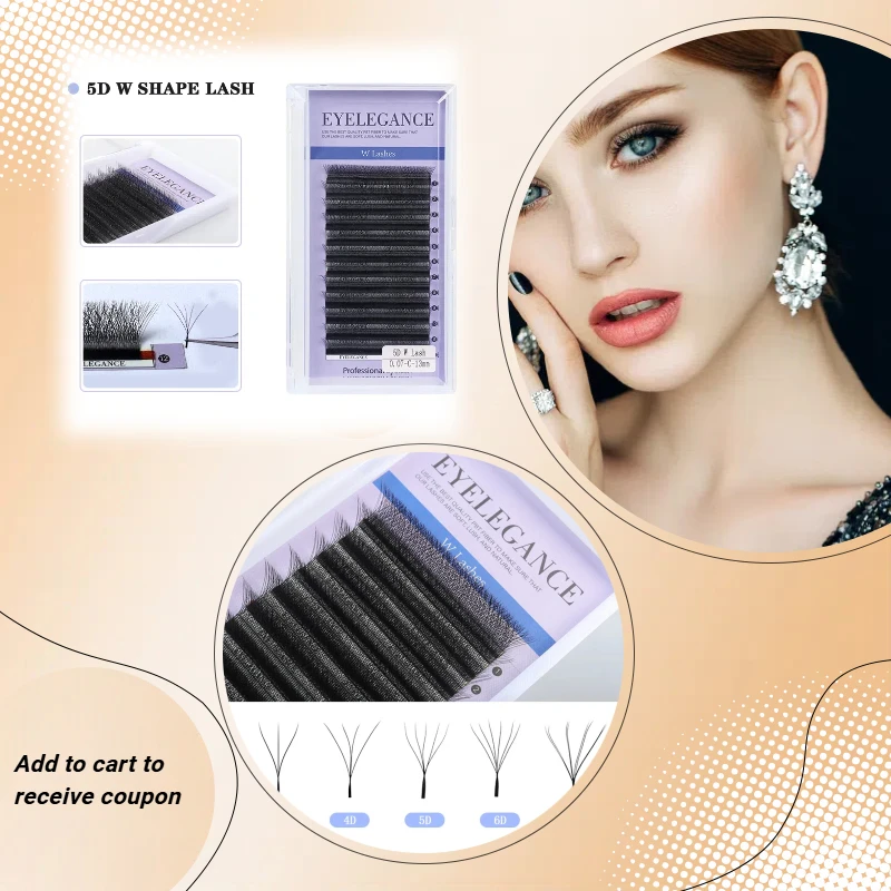 

Elegant 5D W Shape Lash Top Quality Eyelash Extensions, c cc d dd Curl, Perfect for Any Occasion