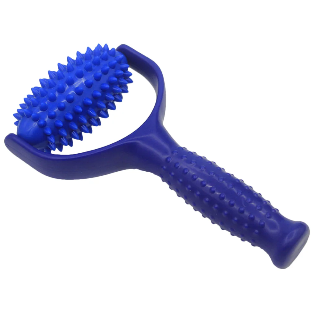 Spiked Massage Ball Roller Stick Yoga (Blue) Massager Leg Neck Tool for Shoulder Face Back Pvc Muscle