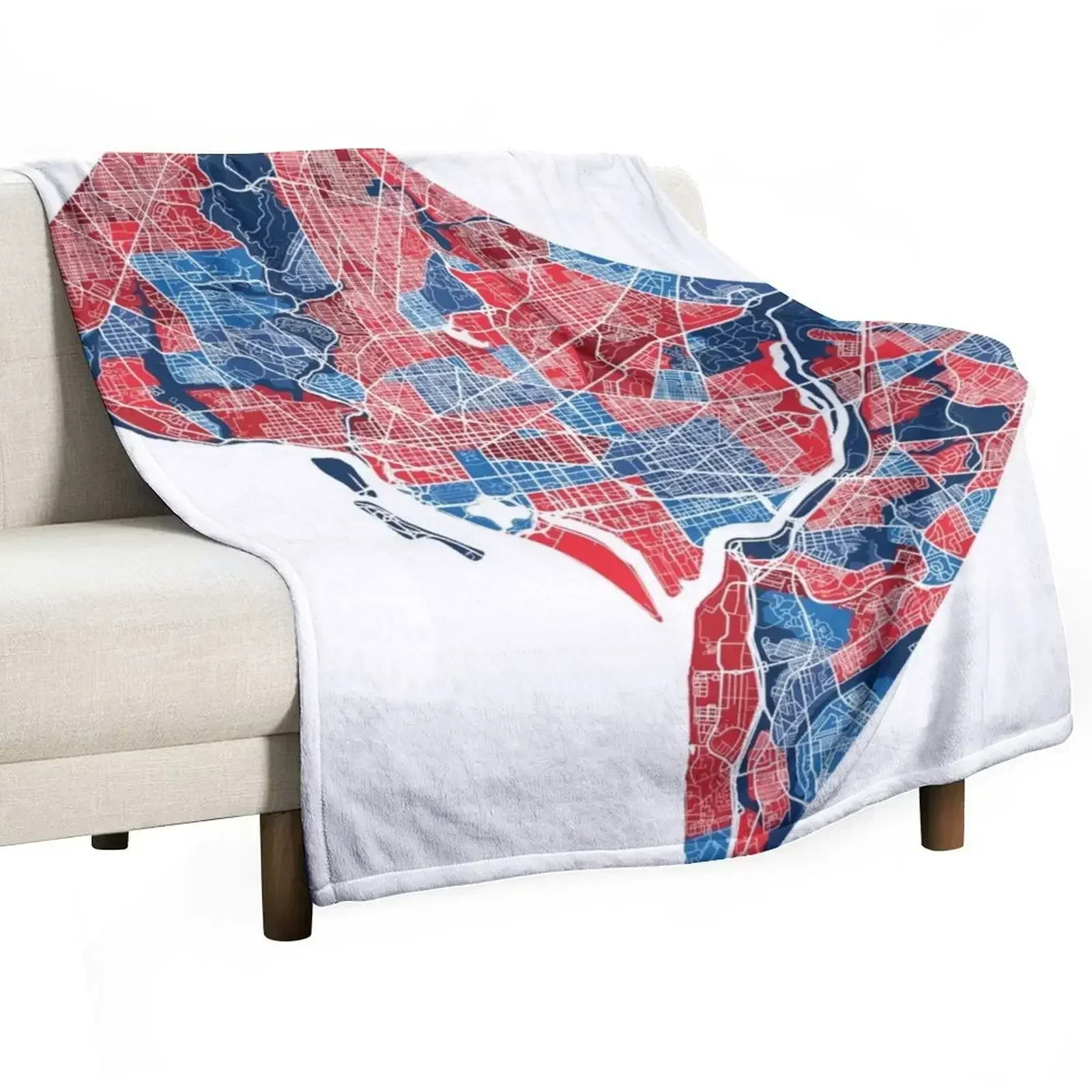 Washington DC Neighborhood Map Throw Blanket Retros Blankets For Bed Blankets