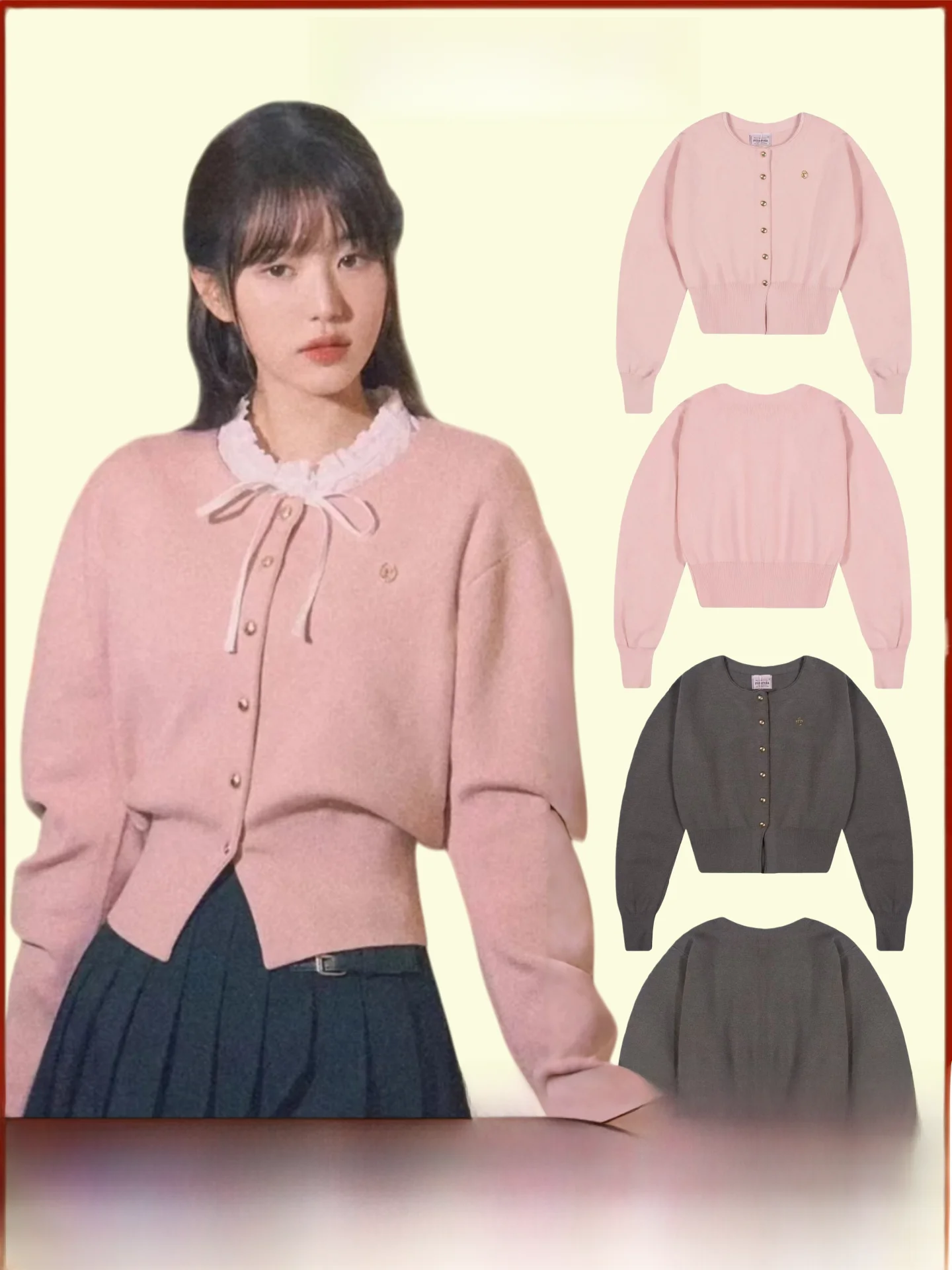 

Rolara Women's Knitted Button-Up Cardigan Sweater Casual Sle Long Sve ort Length round Ne Autumn Winter Outerwear