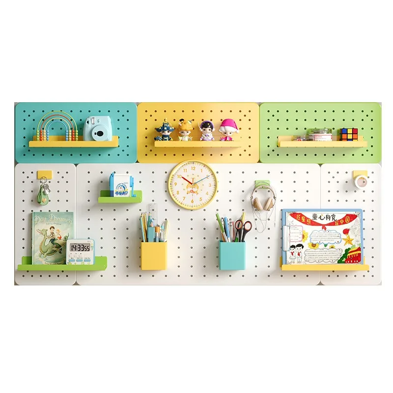 desk hole board shelf, wall display board magnetic attraction metal non-punching storage shelf, wall hanging board bookshelf
