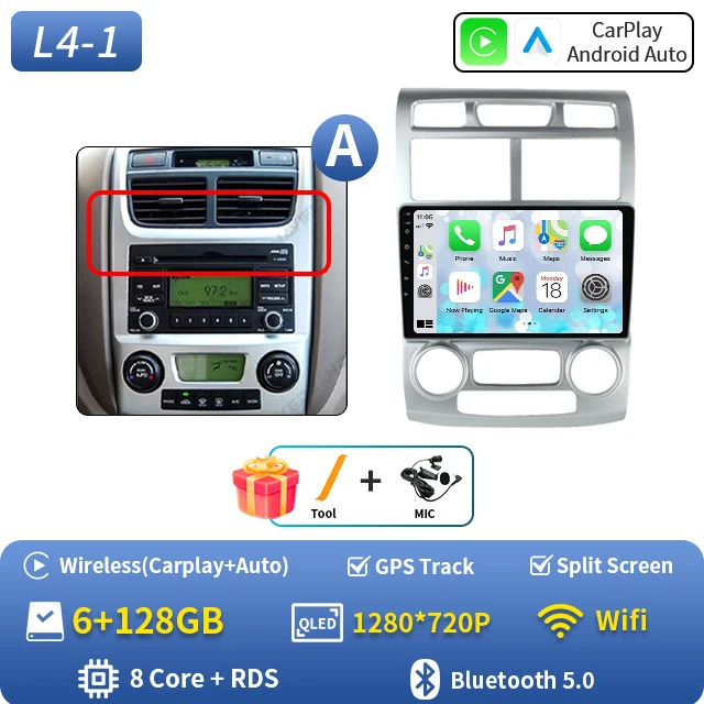 Android 16 autoradio voor Kia Sportage 2 2004 2005 2006 2007-2010 Auto Carplay GPS Multimedia Speler Stereo Navigatie Head Unit