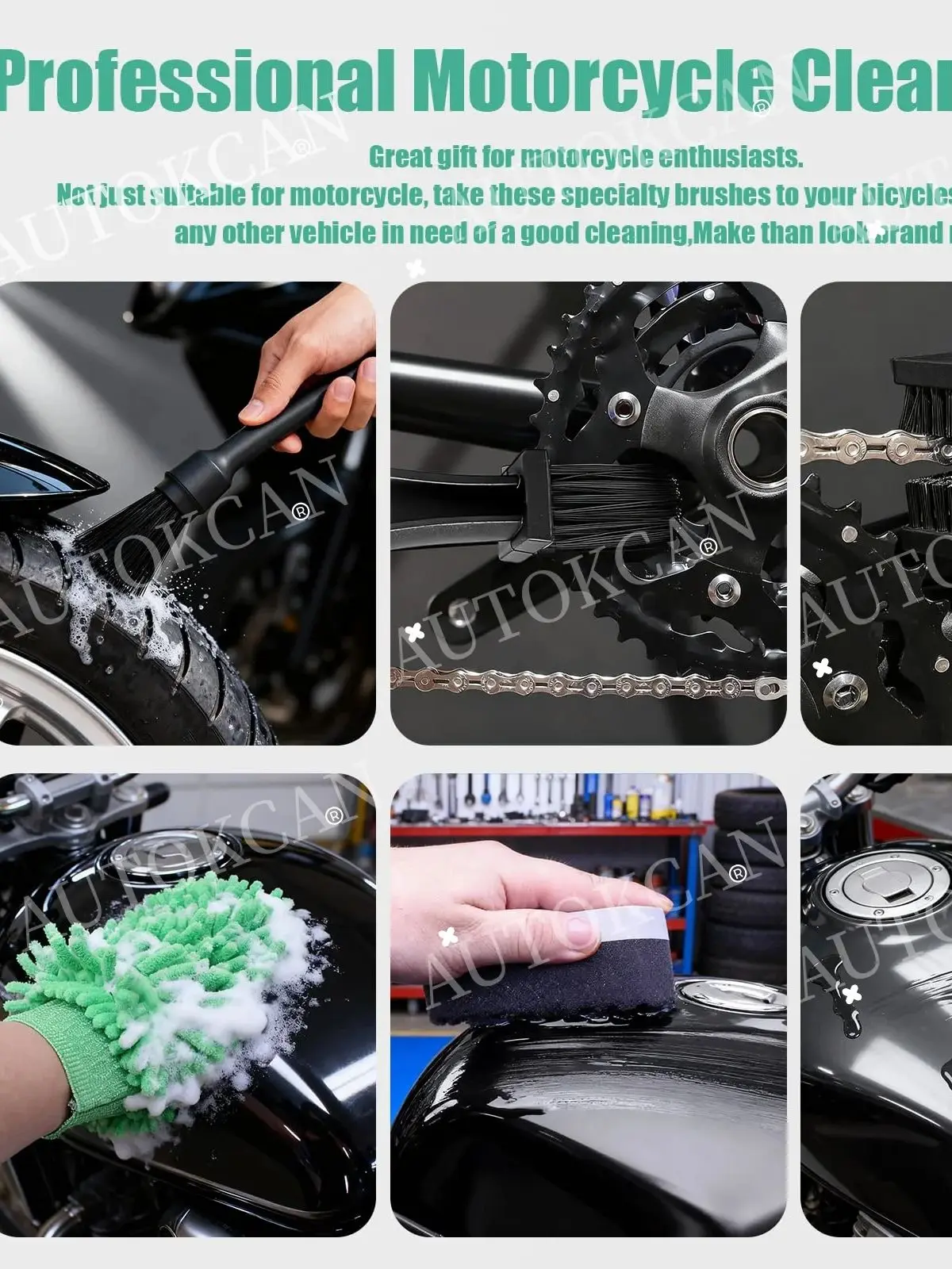 Motorwaskit Auto-onderhoud Auto Detailleringsborstels Sterke wateropname Microvezelhanddoeken Autowielwasborstel ook - afbeelding 2