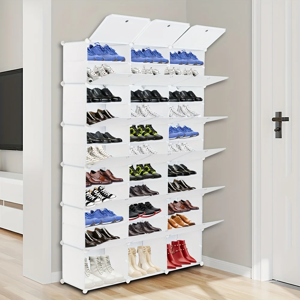 

12-Tier Portable 72 Pair Shoe Rack Organizer 36 Grids Tower Shelf Storage Cabinet Stand Expandable For Heels