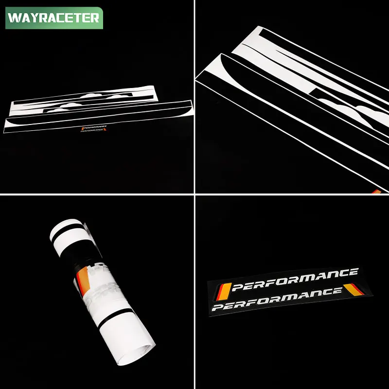 4 Pcs/Set M Performance Door Side Upper Stripes Sticker Waist Line Graphics Decal For BMW X5 F15 M50d X5M F85 Accessories