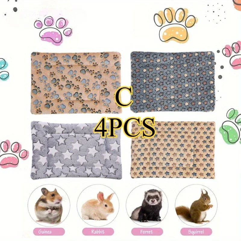 4 Stück kleine Haustiermatratzen, wendbar, doppelseitig, verdickte, waschbare Käfigmatte für Kaninchen, geeignet für Meerschweinchen, Kaninchen, Hamster – Detail 6