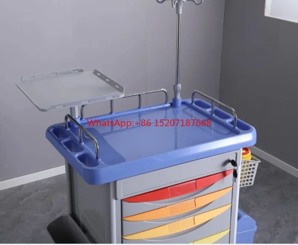 Cheap Price ABS Hospital Treatment Cart Medical Rescue Emergency Multifunction Medicine Nursing Trolley