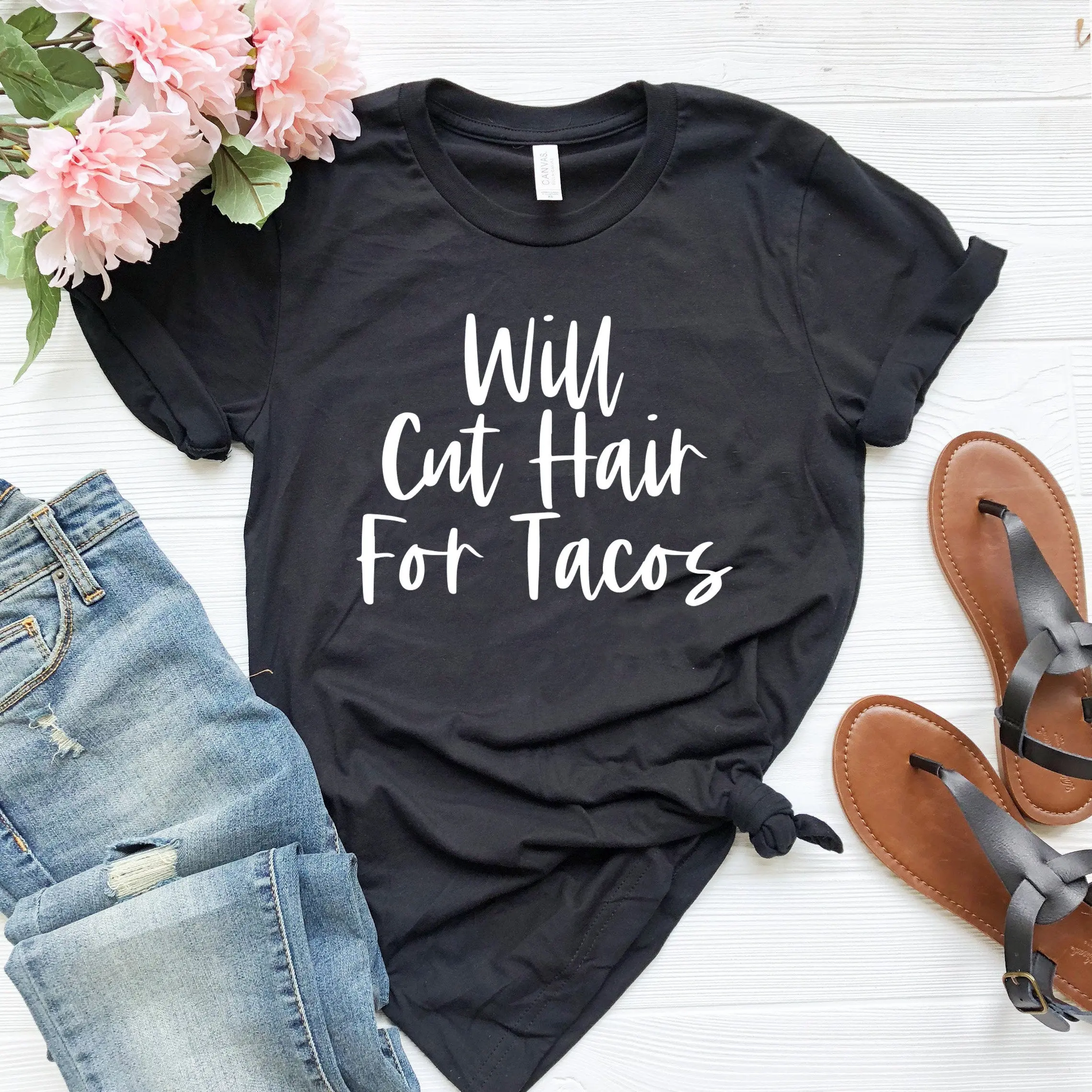 HairstylisT T Shirt hair dresser gift stylisT hairdresser will cut for tacos