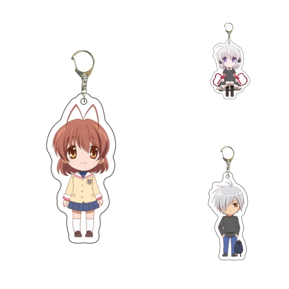 6CM Japan Anime Clannad family Acrylic Keychain Model Cosplay Charm Characters Ornament Accessories Goods Collection gifts