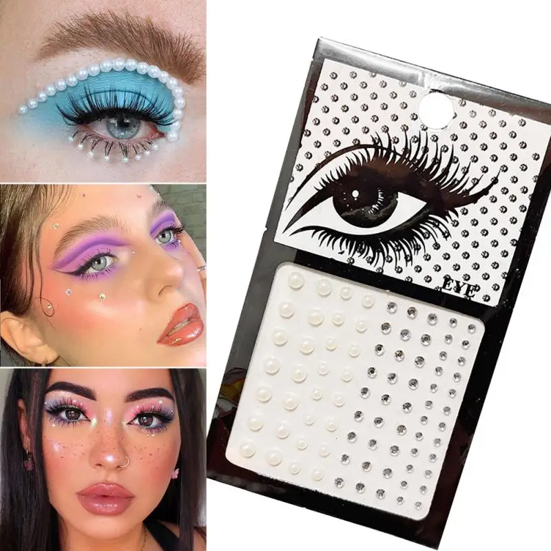 Sombra de ojos brillante, pegatina versátil de diamantes de imitación, fácil de aplicar, sombra de ojos brillante para cara, paleta de sombras de ojos para fiestas