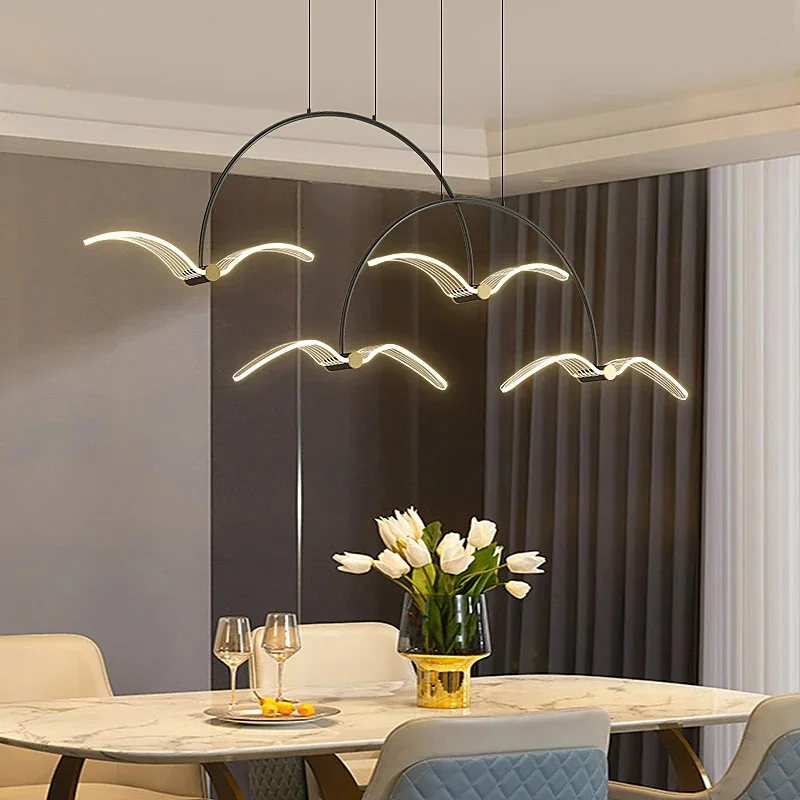 

Acrylic Seagull Decoration Modern LED Pendant Light Living Room Restaurant Bar Reception Bedroom Indoor Lighting Free Shipping