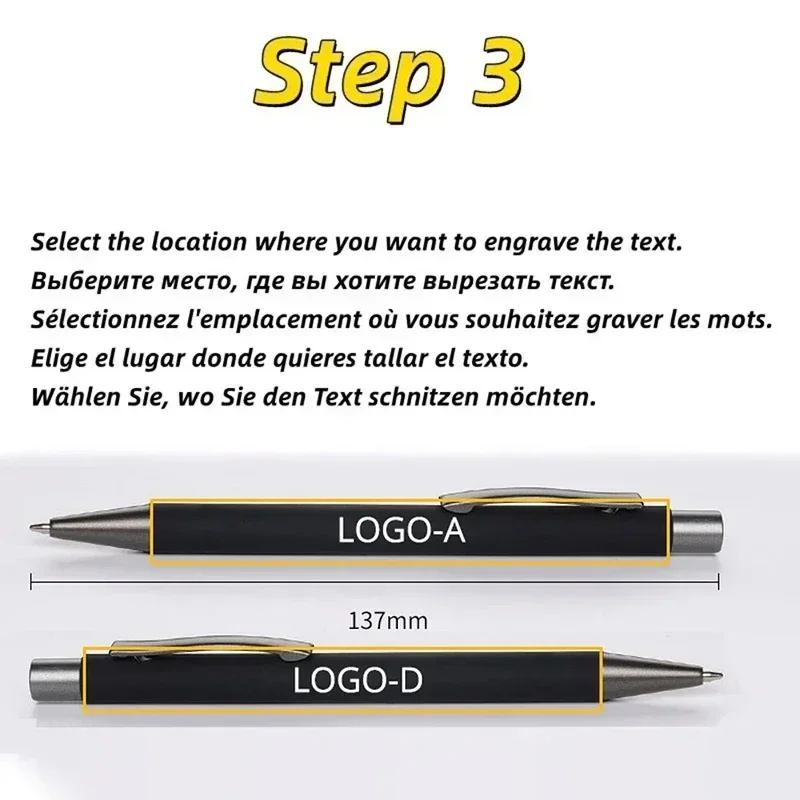 20-200 Pens Wholesale Metal Ballpoint Pen Advertising Pen Rubber Texture Custom Logo Text Laser Engraving Customizable Name Logo
