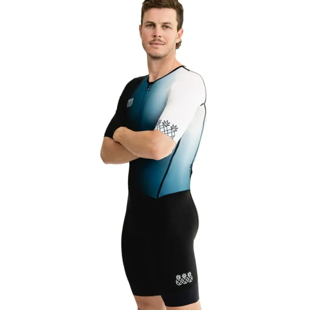 2023 Mens Triathlon Race Suit  Short Sleeve Tri Suit Cycling Skinsuit Thin Pad Jumpsuit Pro Team Swiming/Runing/Cycling Clothing