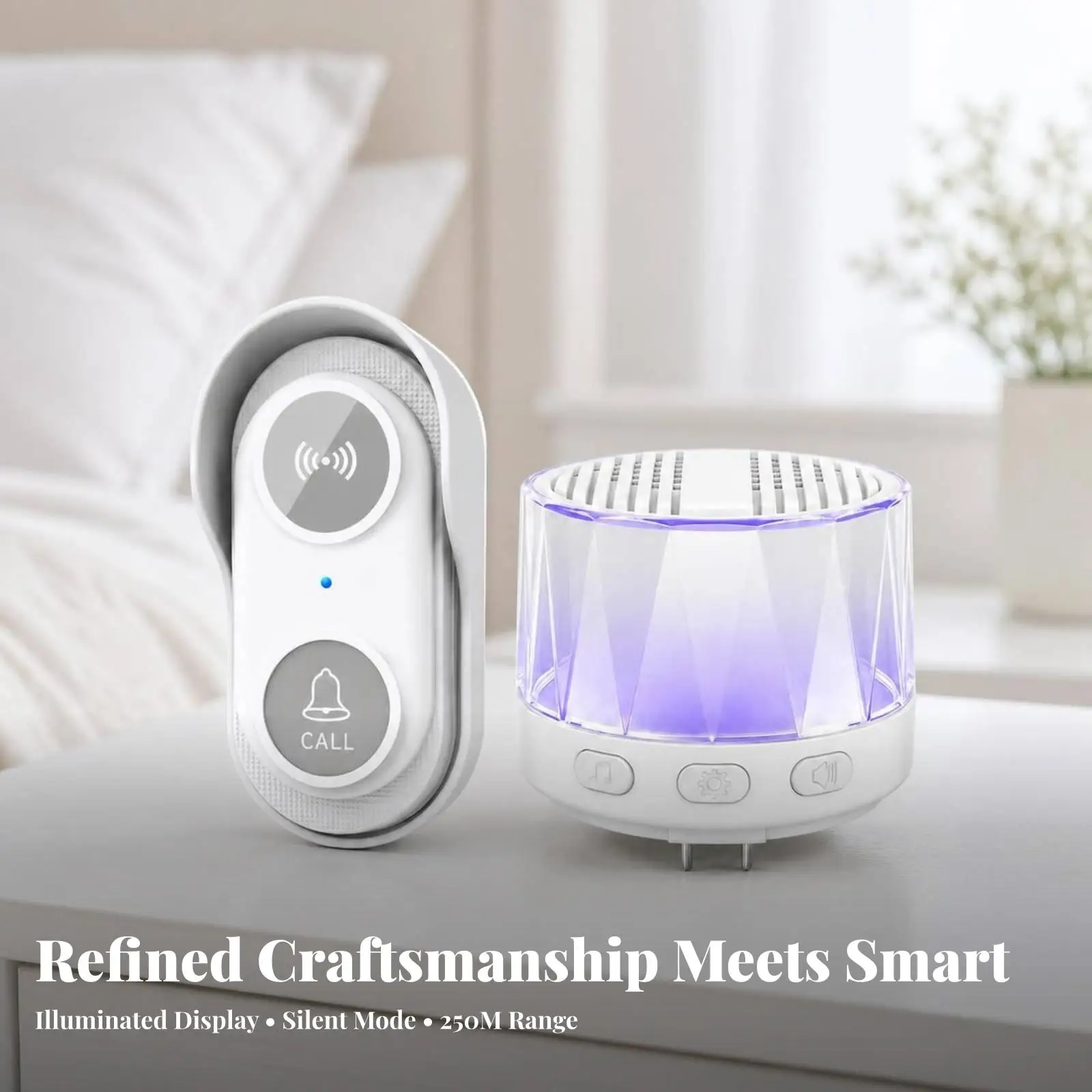 Chime With | 4 Adjustable Volume Levels chime System, 38 Selectable Melodies, for Home
