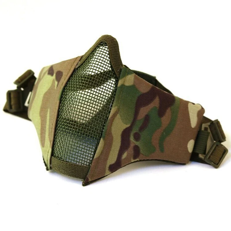 Airsoft Face Mask Breathable Low-carbon Steel Mesh Protective Shooting Paintball Mask CS Wargame Tactical Half Face Mask