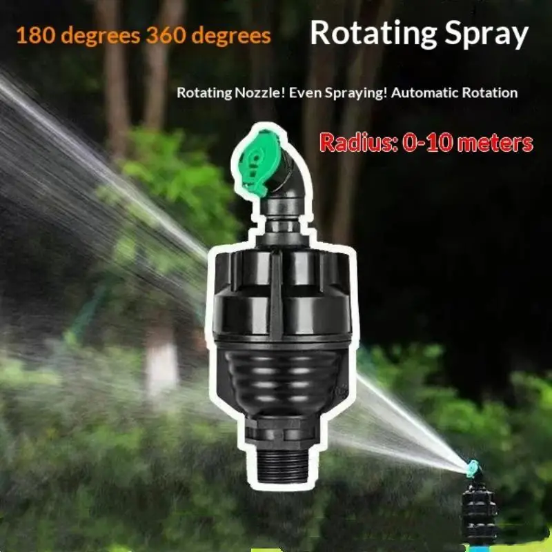 360 Rotating Garden Irrigation Nozzle Durable Adjustable 1/2 Inch Large-Area Coverage Lawn Yard Watering Irrigation Sprinklers