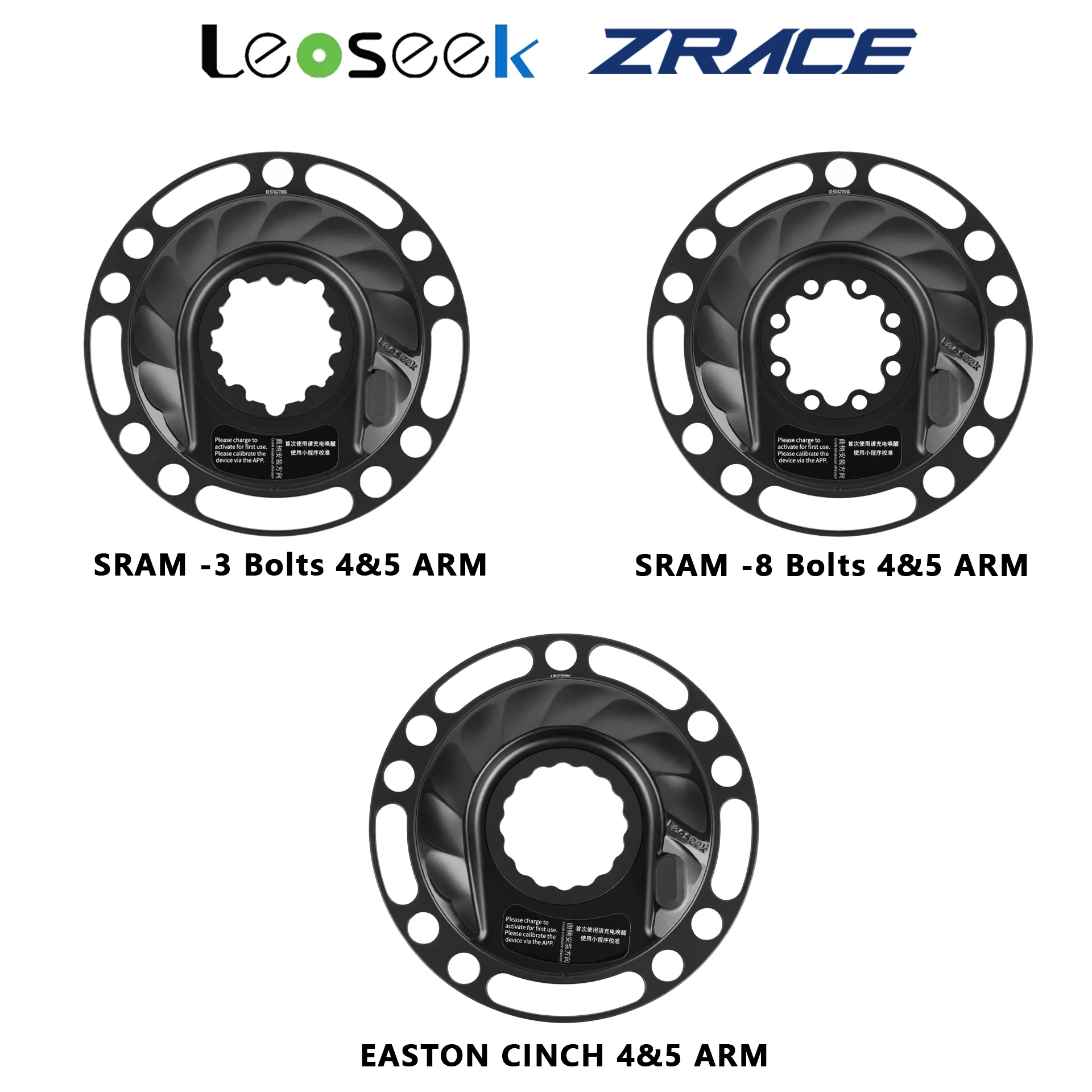 ZRACE X LeoSeek Road Bike Power Meter, 110BCD 4-Arm / 5-Arm Universal, ANT+ BLUETOOTH 4.0, 101g Ultralight