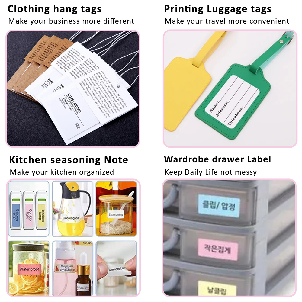 Mini Cat Cute Printer Thermal Paper Price Label Picture Luggage Tags English Learning Bluetooth Printing Pocket Maker For Kid
