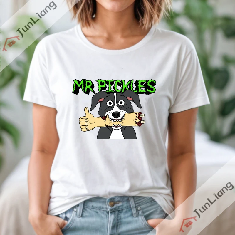 Mr Pickles Tops Terror Dog Alphabet T-shirt Y2k Clothing Streetwear T-shirts for Women Goth Clothes Kpop Harajuku Sportswear Man