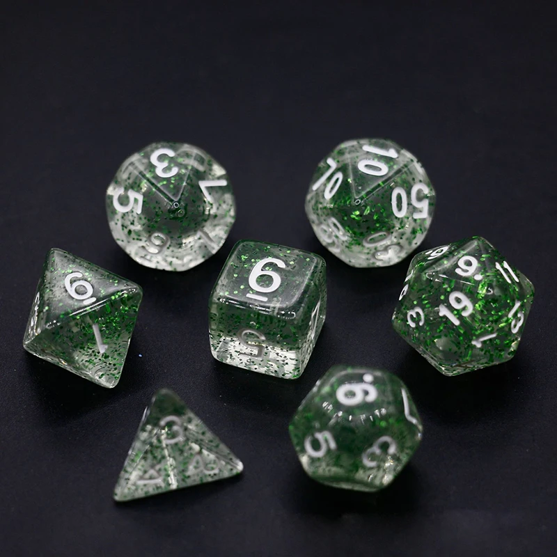 Set di dadi RPG a colori glitterati da 7 pezzi per Dungeons & Dragons - Ottimo per giochi di ruolo, DND, MTG come dadi da giocatore o dadi da gioco da tavolo