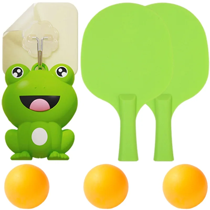 

Table Tennis Trainer Set Suspended Ping Pang Trainer Toy Frog Shape Hanging Table Tennis Exerciser Family Game Activity Improve