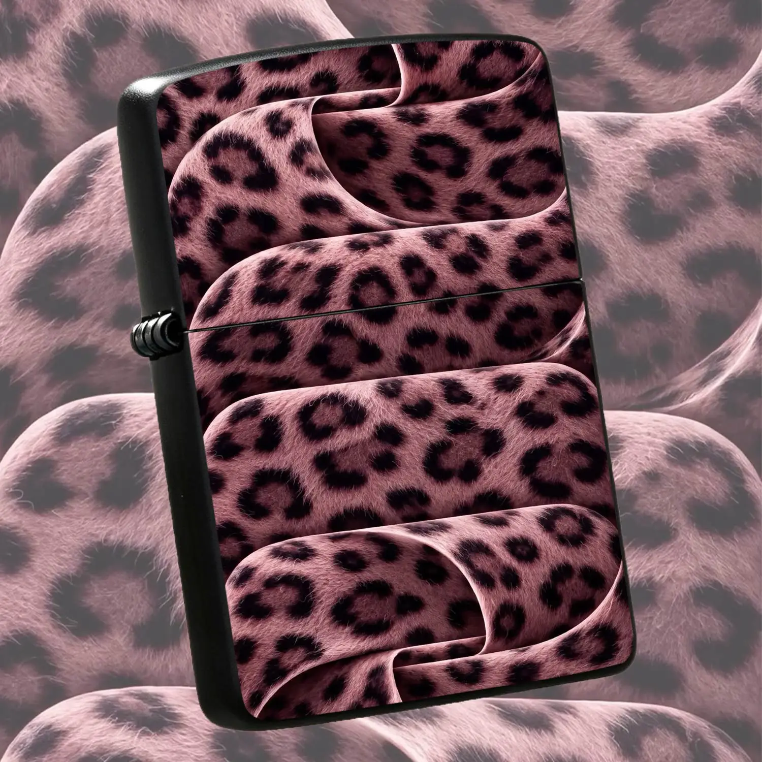 Stylish Dusty Pink Leopard Print Lighter, Portable Trendy All-Scene Usable Ignition Accessory, Chic High Aesthetic Practical Daily Carry Item, Perfect As Exquisite Holiday Gift For Friends And Trend Lover A Humorous And Interesting Lighter