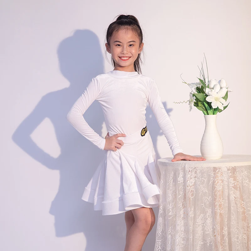 2023 National Standard Ballroom Dance Professional Dresses Girls Velvet Latin Dance Competition Dress Stage Costume SL9263