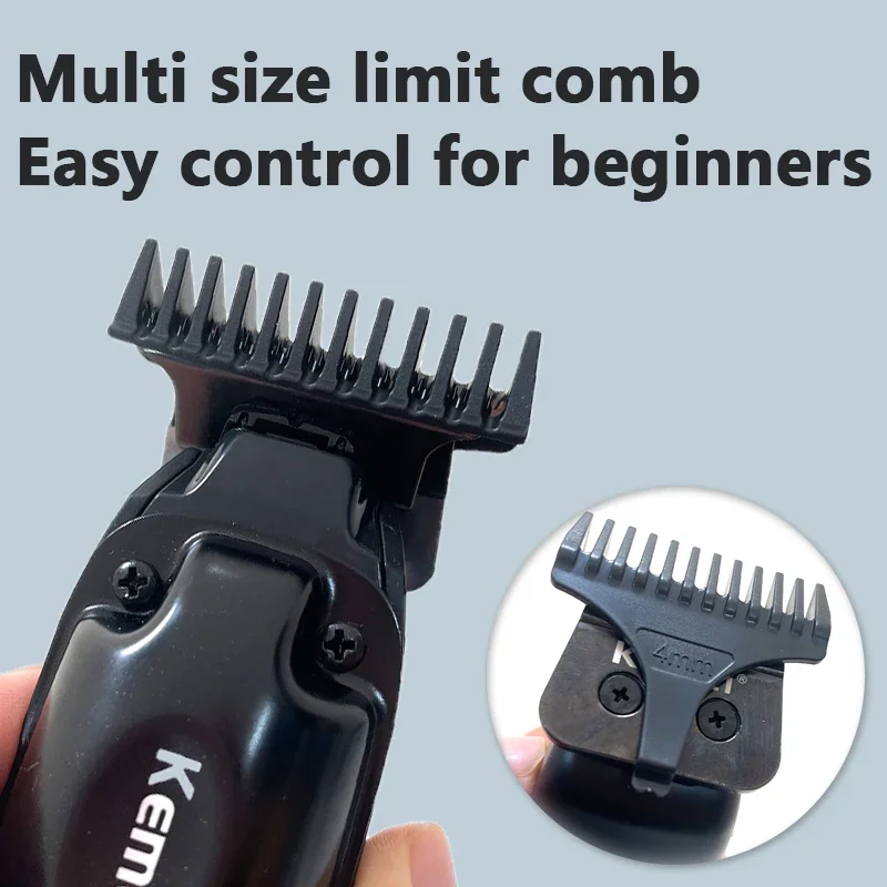 ماكينة تشذيب الشعر اللاسلكية Kemei 1579 PRO 0 مم ماكينة قص ذات فجوة صفرية وتفاصيل أداء عالي ومنخفض