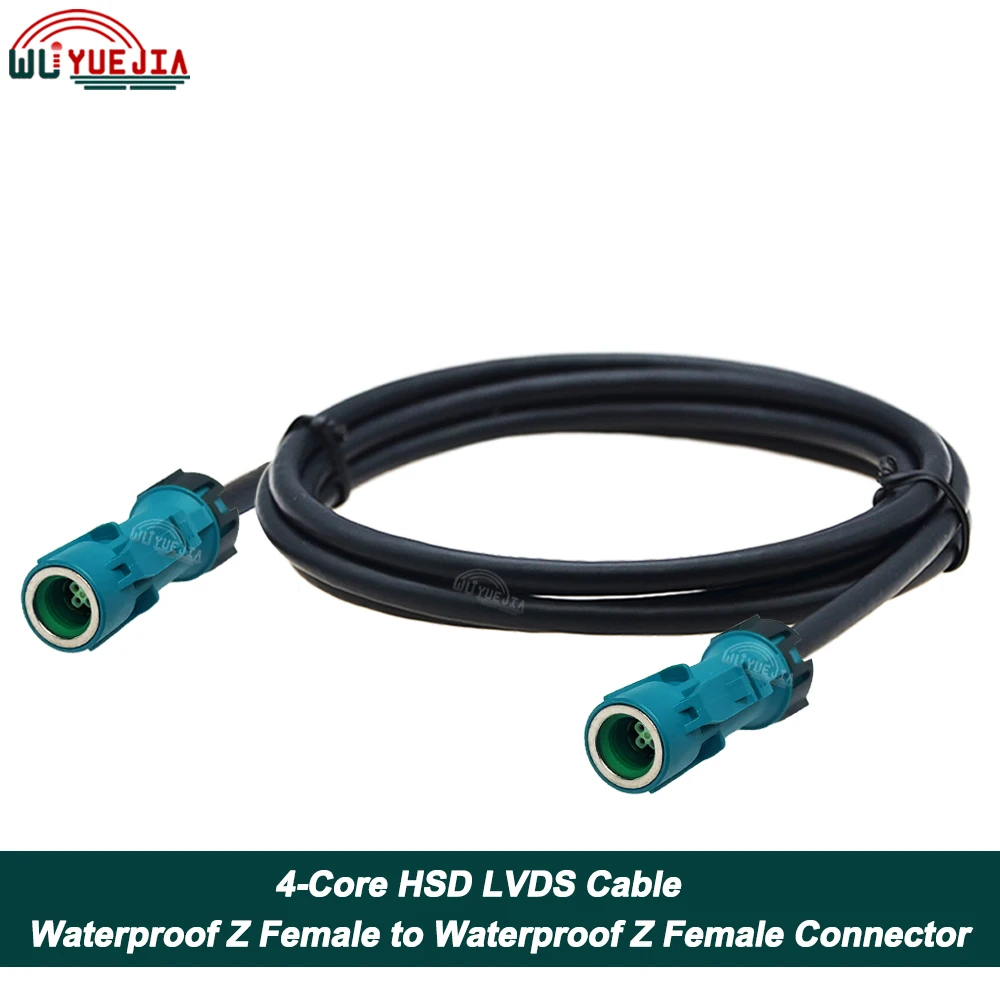 Waterproof HSD Universal Z Female Jack 4 Pin LVDS Cable High Speed 4-Core 535 Line Wire Harness For Car Camera Connection Port