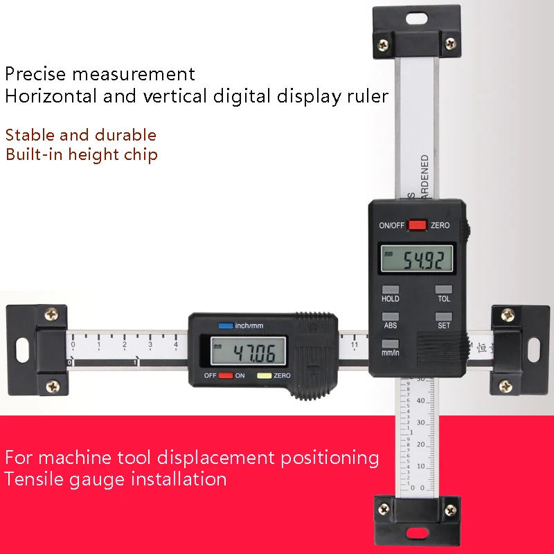 High Precision Digital Caliper 4CR13 Stainless Steel Horizontal Vertical Digital Display Ruler Measuring Range 100 200 300 400mm