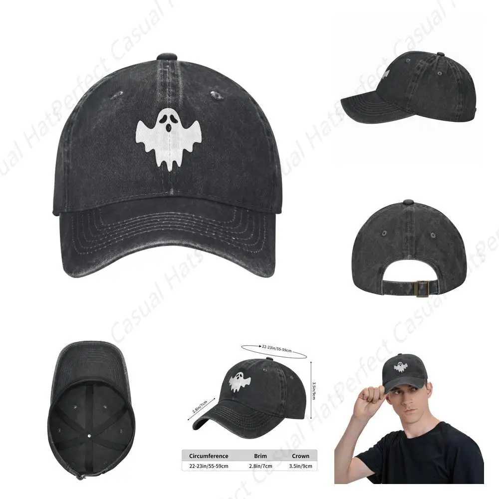 

High Quality Funny Ghost printing Hat Sunscreen Cowboy Hat Peaked Caps Sandwich Caps Trucker Hat Men Women Outdoor Sun Visor