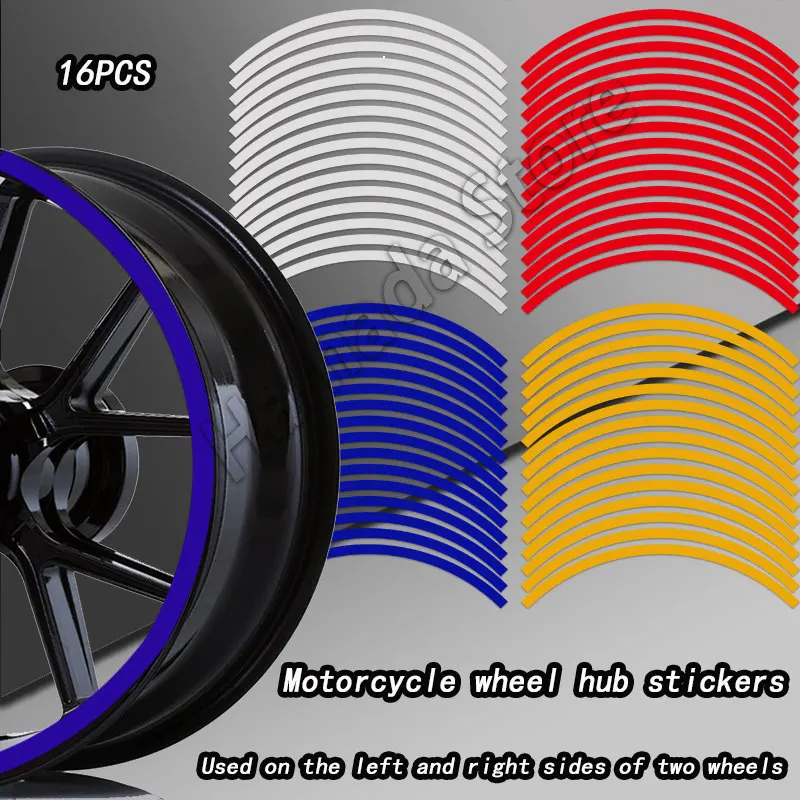 Motorcycle Stickers, Wheel Hub Accessories, Modification Stickers Suitable for HONDA SUZUKI YAMAHA Red, Yellow, Blue, Silver