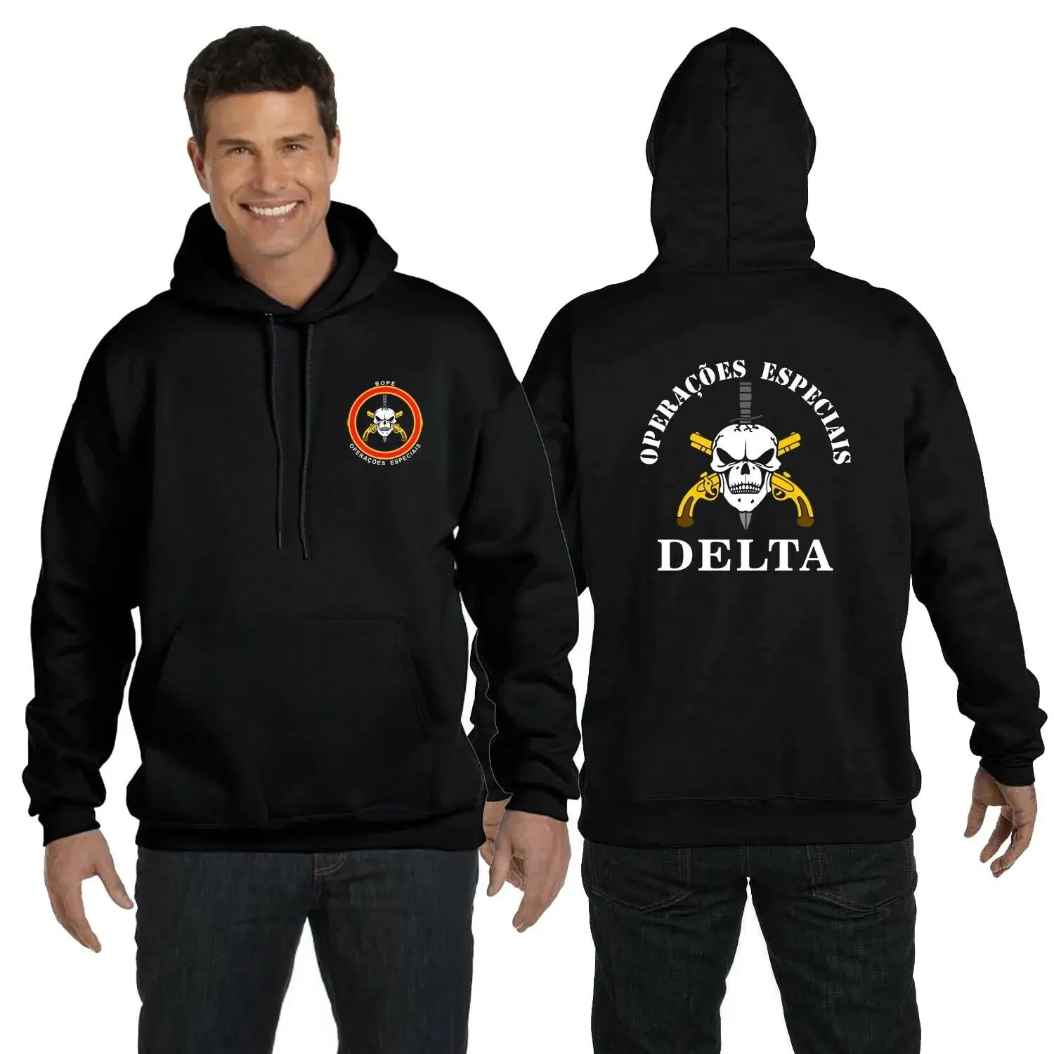 

Brazil Military Police BOPE Elite Unit Delta Special Force Pullover Hoodie New 100% Cotton Comfortable Casual Mens Clothes Top