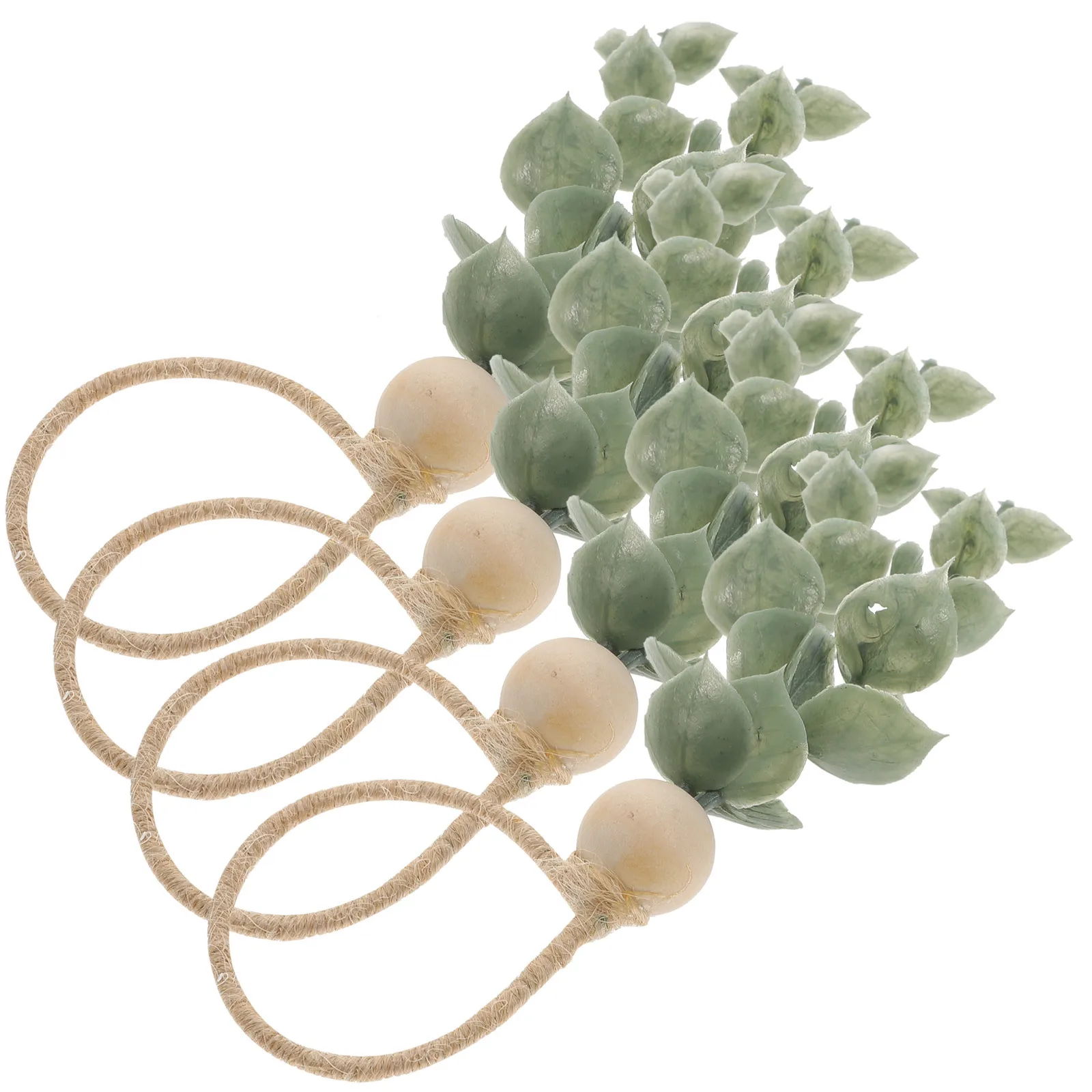 

4Pcs Napkin Rings Fake Leaf Look Decorative Serviette Buckles Reusable Dining Party Banquet Table Accessories