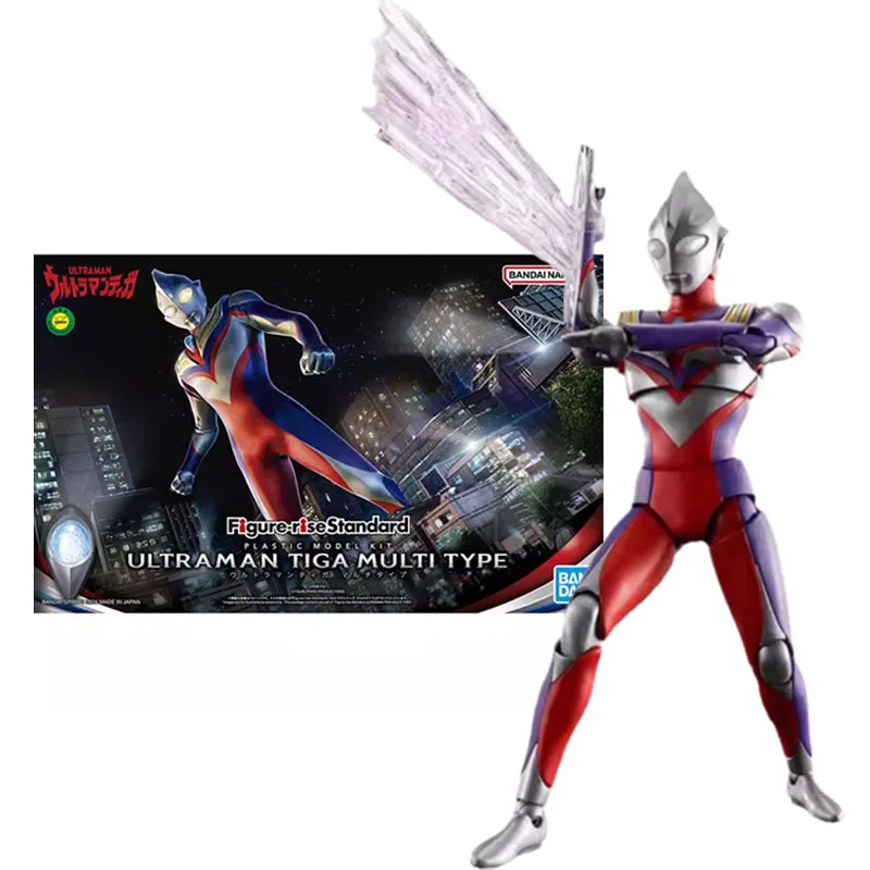 Bandai Genuine Figure Ultraman Tiga Figure-rise Standard Ultraman Tiga Multi Type Collection Model Action Fiure Boys Toys Gifts