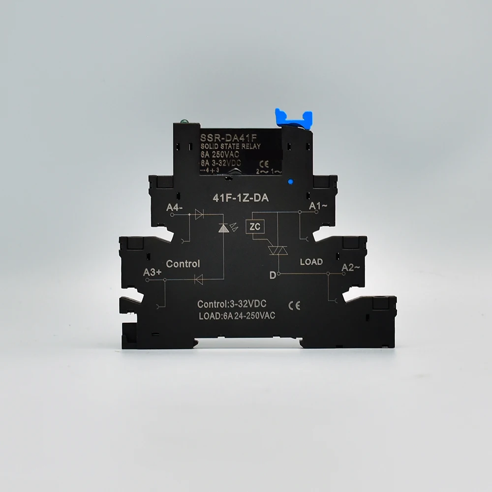 1pcs DC control AC 6A slim interface solid state relay module din ssr slim relay DC control DC 41F-1Z-C2 ssr relay din rail