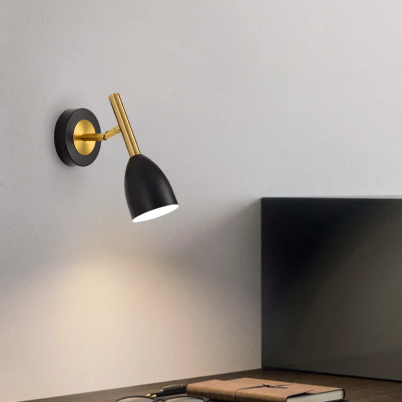 Modern Simple Rotating Wall Lamp Bedroom Bedside Lamp Reading Light Small Spot Light Aisle Light Corridor Light