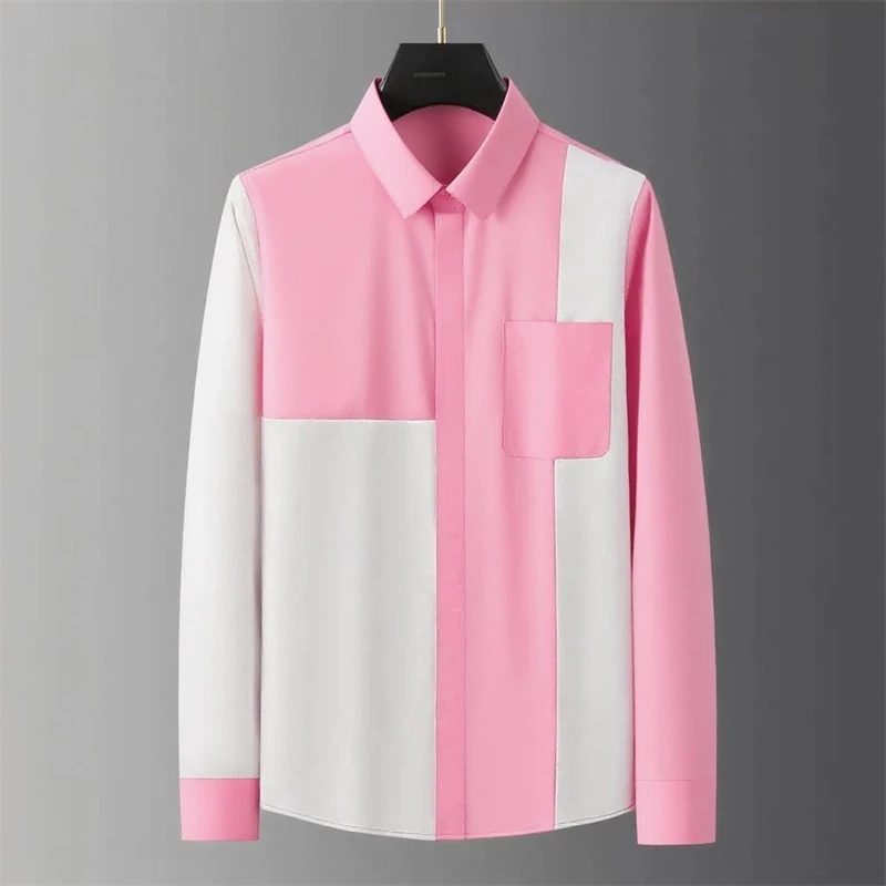2025 Hot Sale European and American Men's Long Sleeve Shirt 11 Colors Fashion High Quality Irregular Printed Button Shirt - Image 2