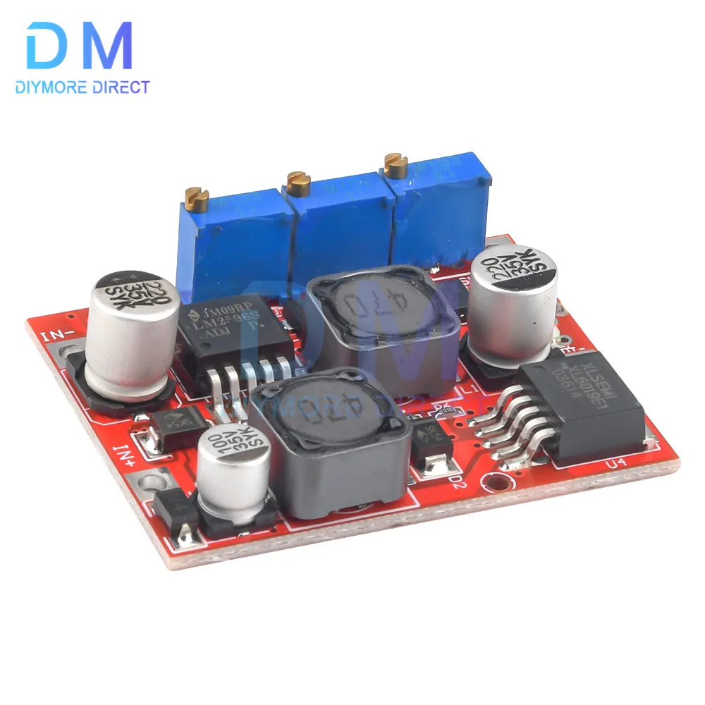 LM2577 LM2596 DC Auto Boost Buck Converter 4-35V to 1-25V 5V 12V 19V 24V 4A Step up / down Voltage Regulator CC CV Charging