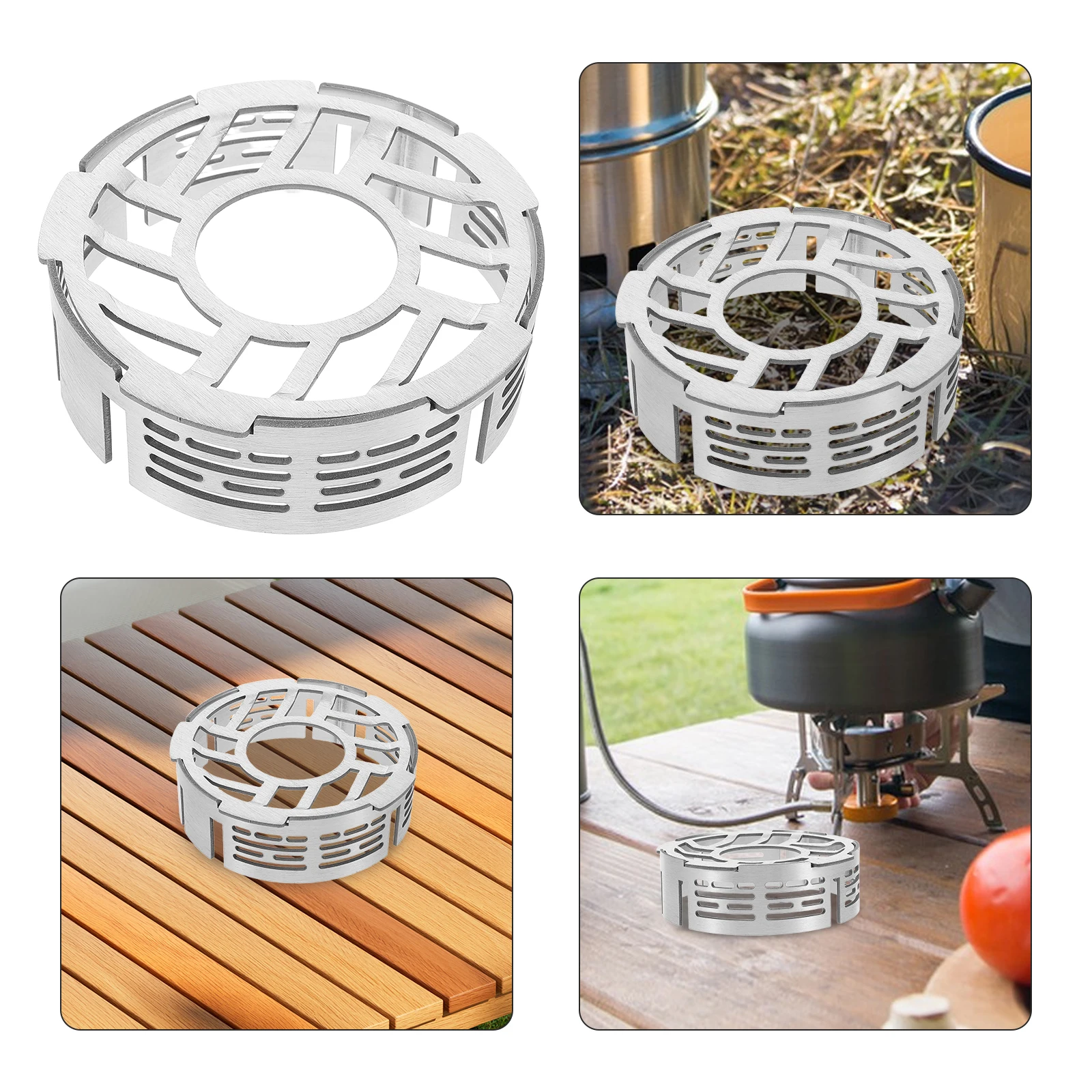 

Outdoor Furnace Windproof Ring Camping Accessory Metal Backpacking Accessories Hob Stove Shield Stainless Steel Travel
