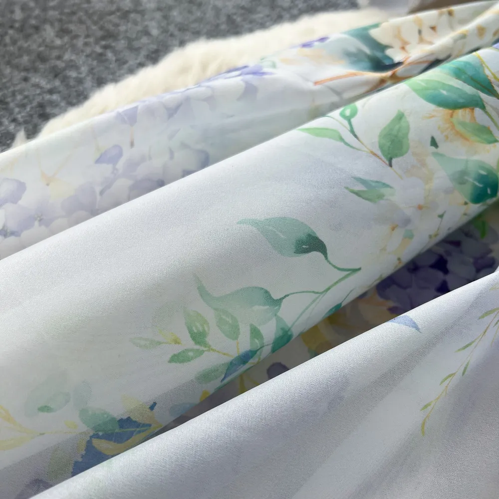 Iridesse 2026 Spring, Oil Paint, Grapes Fruit Print, Lace Trim, Puff Sleeve, High Quality Dress, for Women, Vintage Dress view 3