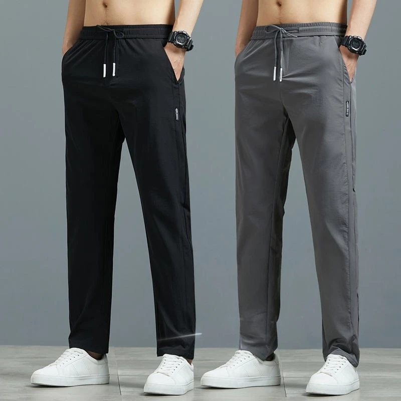 

Мужские рабочие брюки из ледяного шелка: дышащие, износостойкие, для стройплощадки, летние, повседневные, прямого кроя