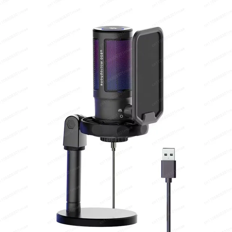 

Профессиональный всенаправленный игровой микрофон RGB, настольный конденсаторный подкаст, студийная запись, компьютерный пение в прямом эфире