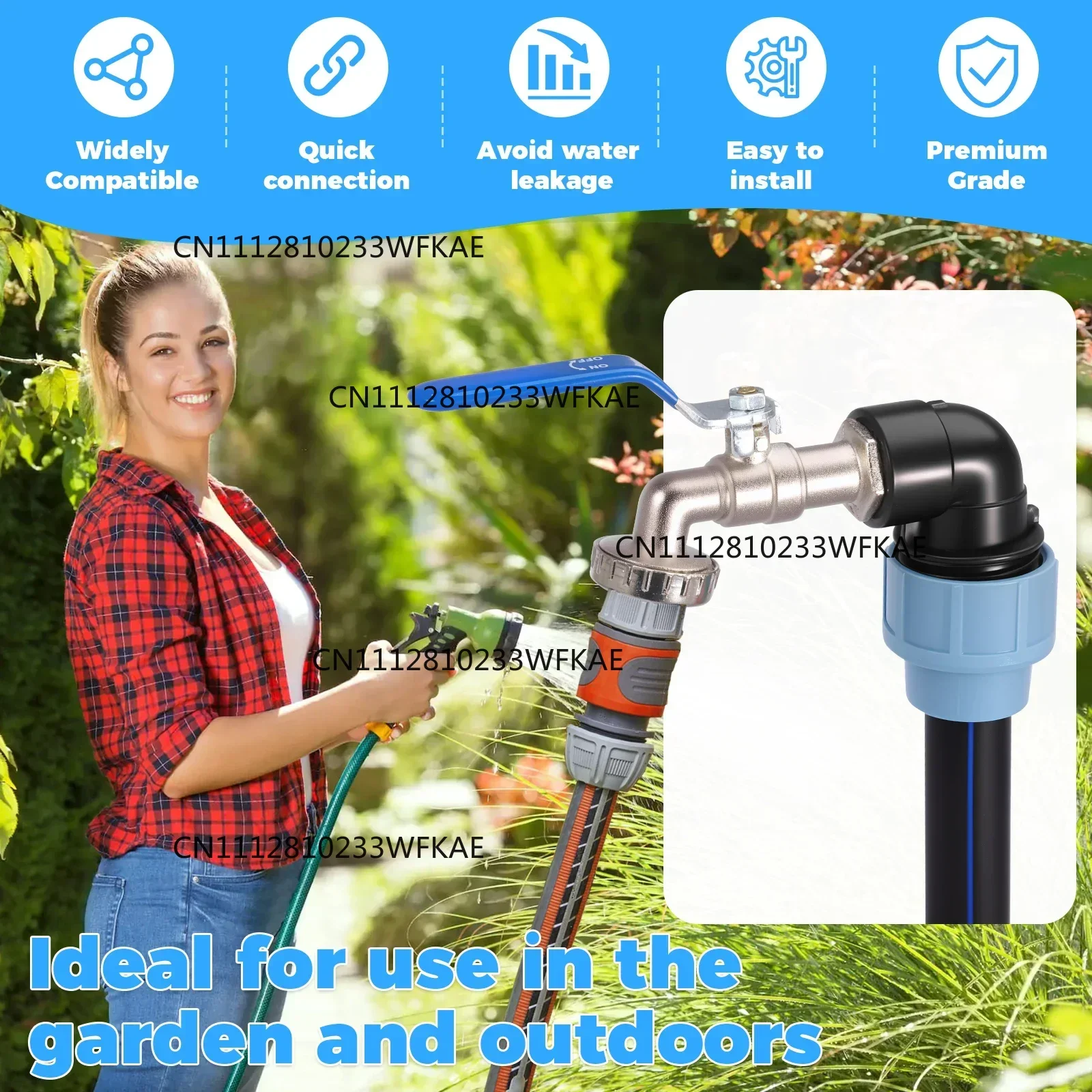 3/4Inch Outlet Tap IBC Adapter Multipurpose Hose Connection Replacement IBC Tank Accessories for 1000L IBC Container Rain Barrel