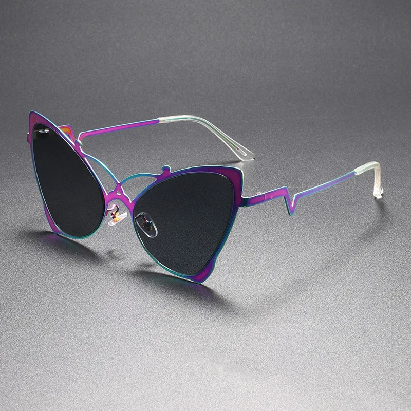 

Oversized Cat Eye Sunglasses Colored Glasses Metal Optical Frames Reading Glasses Colorful Coating Frame Sun Shades Blue Light