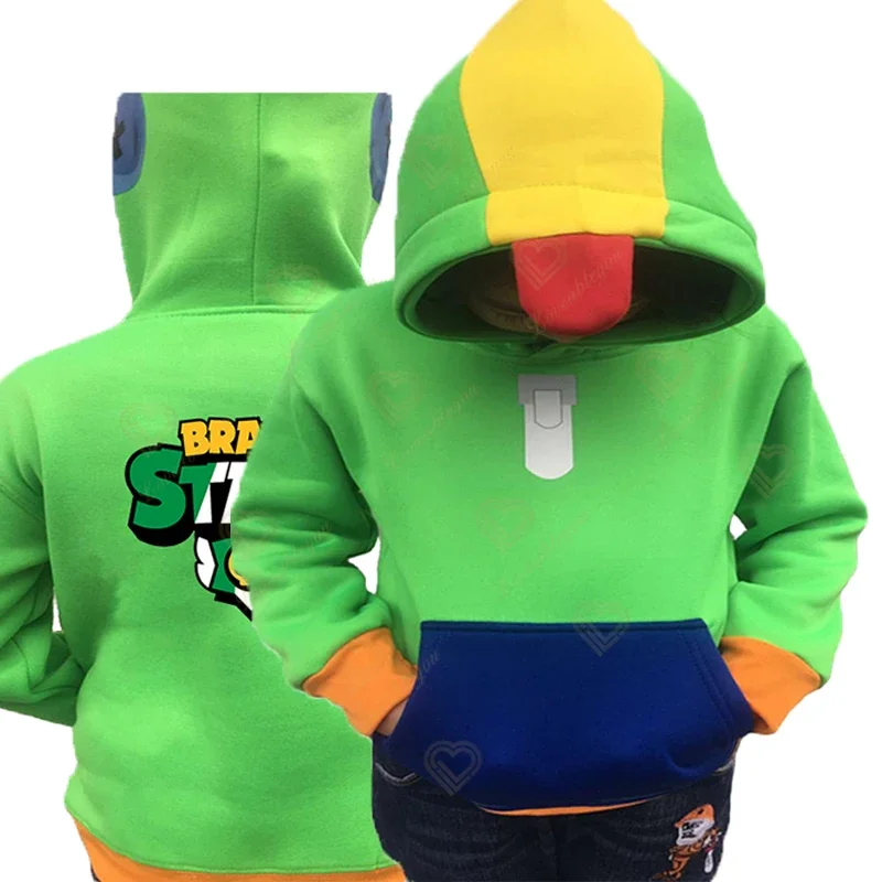 Fashion Hoodies Christmas Cosplay Hoodie Sweatshirt 2024 Splicing Children's Hoodie Boys and Girls Green / Red Leon Child Hoodie