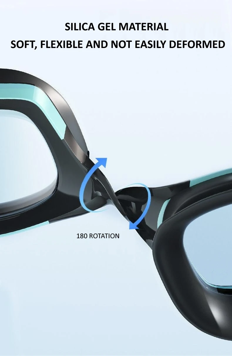 Professionelle Schwimmbrille, HD, wasserdicht, beschlagfrei, Silikon-Schwimmkappe, Wassersport-Ausrüstung für Männer und Frauen – Detail 8