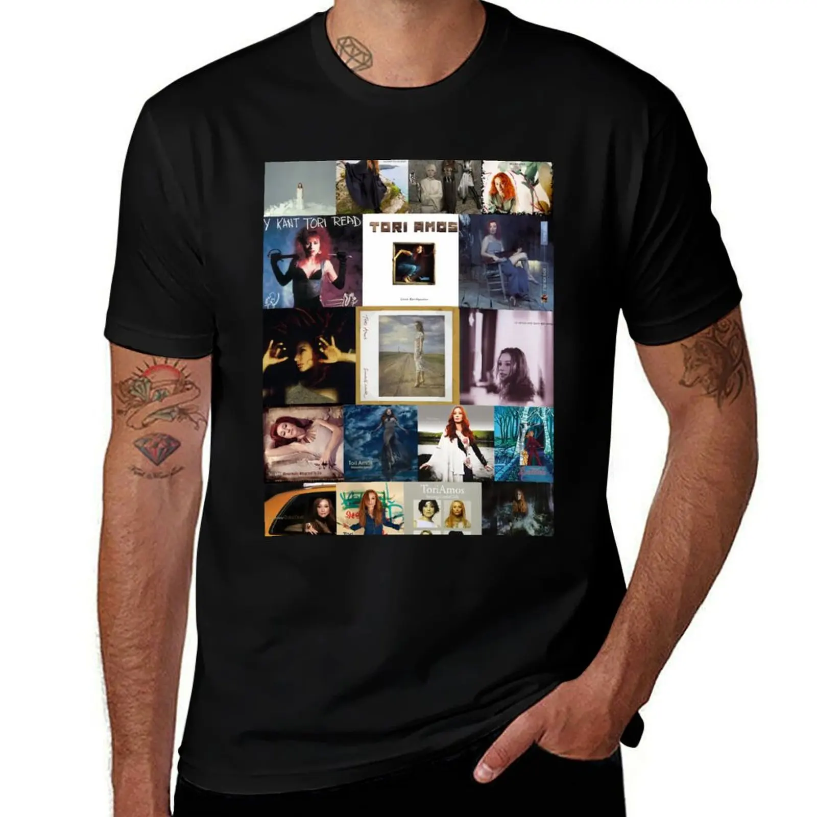 Tori Amos Album Records Collage Collection Print T-Shirt funny costumes boys whites fruit of the loom mens t shirts